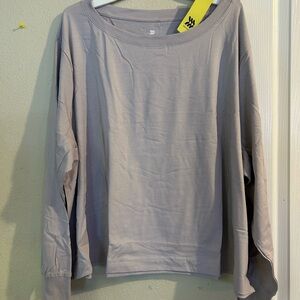 Women's Gray Long Sleeve Top